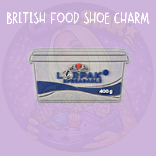 Lurpak butter Croc charm featuring a butter tub design for food lovers