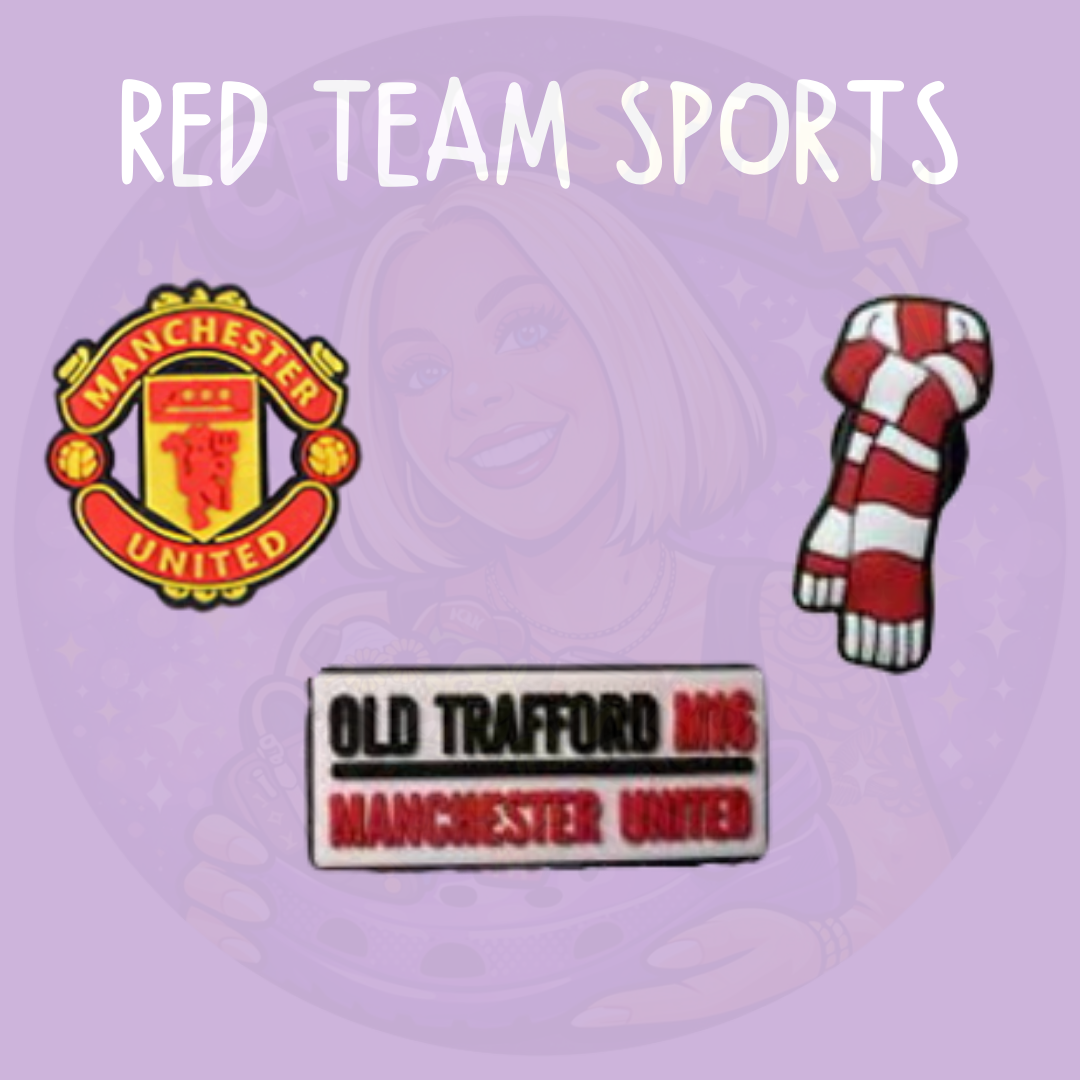 Manchester red football inspired croc charm