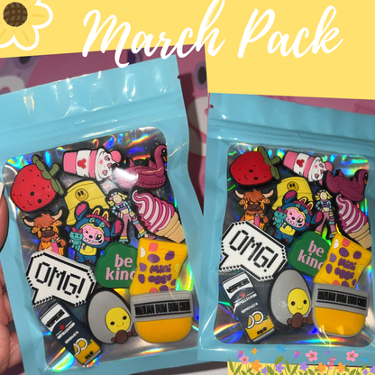 March croc charm bundle with strawberry highland cow mini eggs and smiley egg shoe charms
