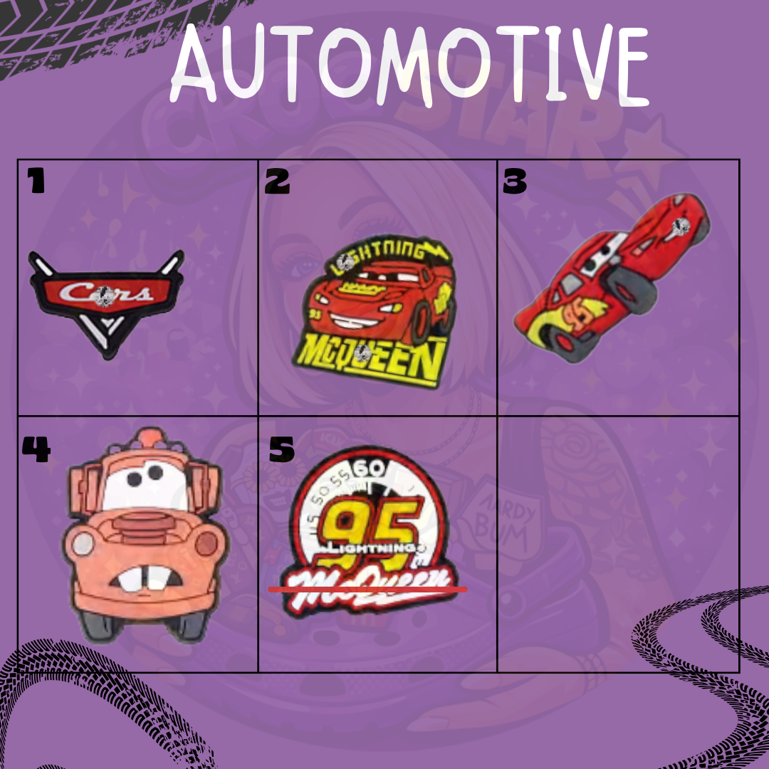 Cartoon racing car clog shoe charm and novelty shoe accessory