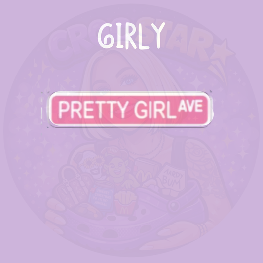 girly pink street sign croc charm for crocs