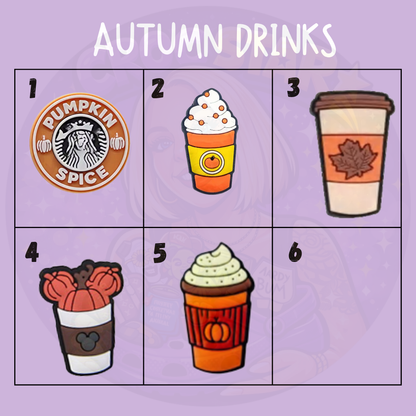 Pumpkin spice Croc charm for autumn coffee lovers