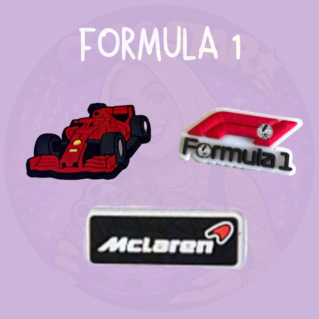 racing car croc charm with motorsport design