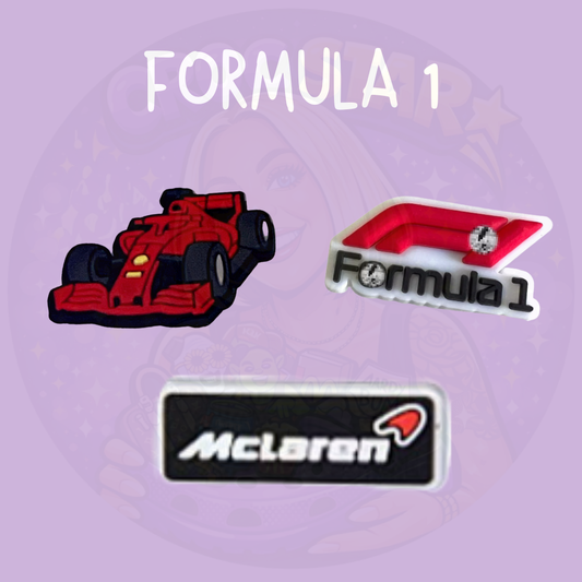 racing car croc charm with motorsport design