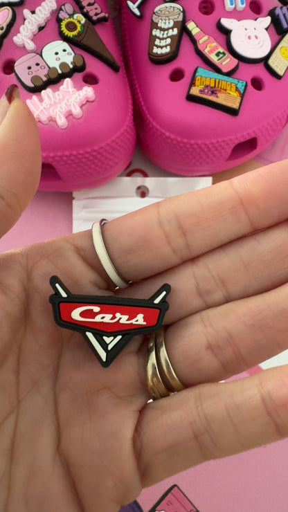 Red racing car croc-style shoe charm