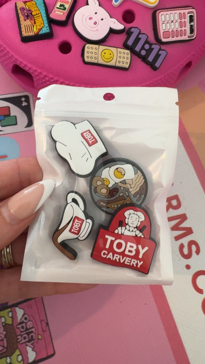 Cute foodie shoe charm bundle for roast dinner lovers and chefs.