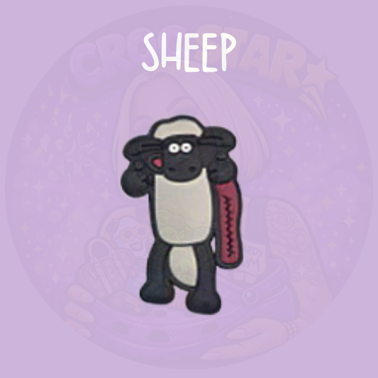 cartoon sheep croc charm inspired by farm animal character