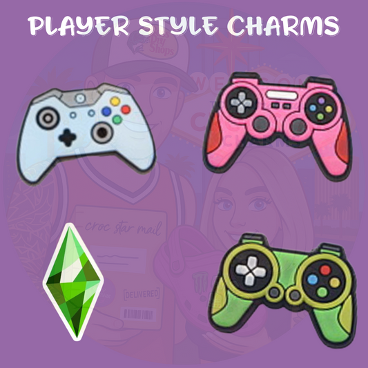 Player style shoe charms
