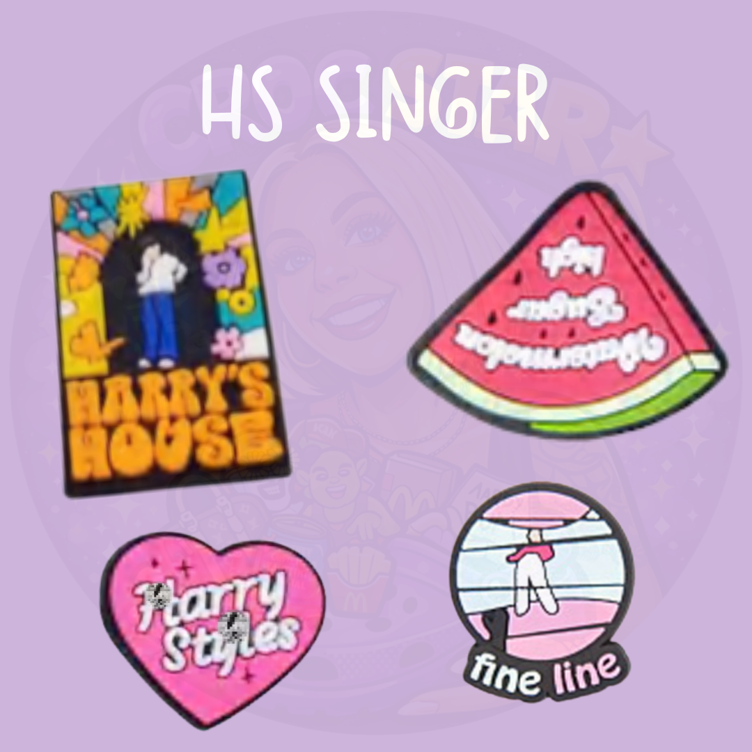 Retro pop inspired croc charms with watermelon and heart designs