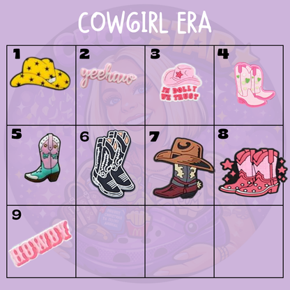 Western cowboy boot themed clog charms