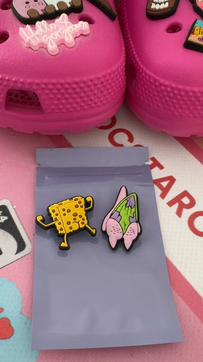 Pink starfish cartoon shoe charm